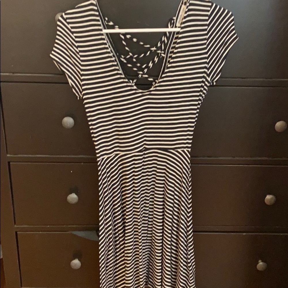 Black and white stripped dress